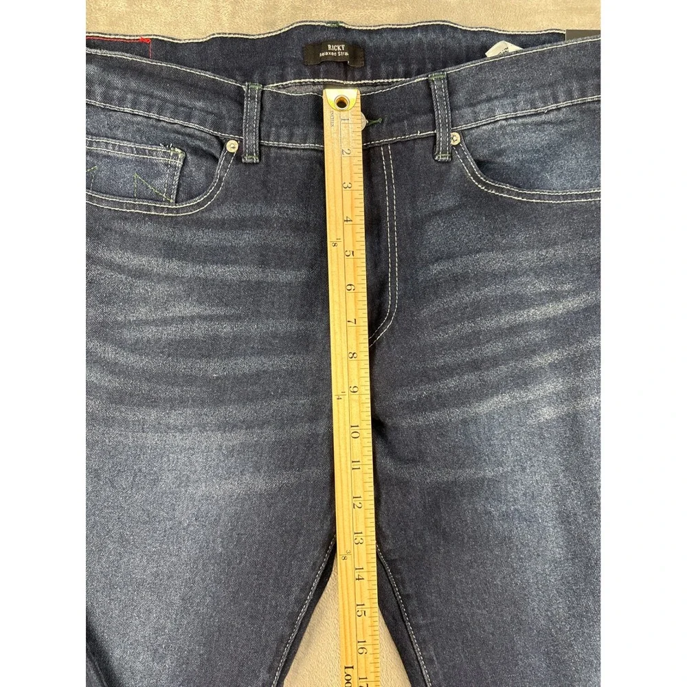 True Religion Jeans Mens 36 Ricky SN Straight Light Wintergreen Wash Denim NEW